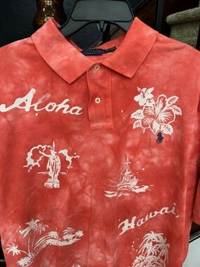 XL Polo by Ralph Lauren Aloha Hawaii Print Red Polo Classic fit Shirt